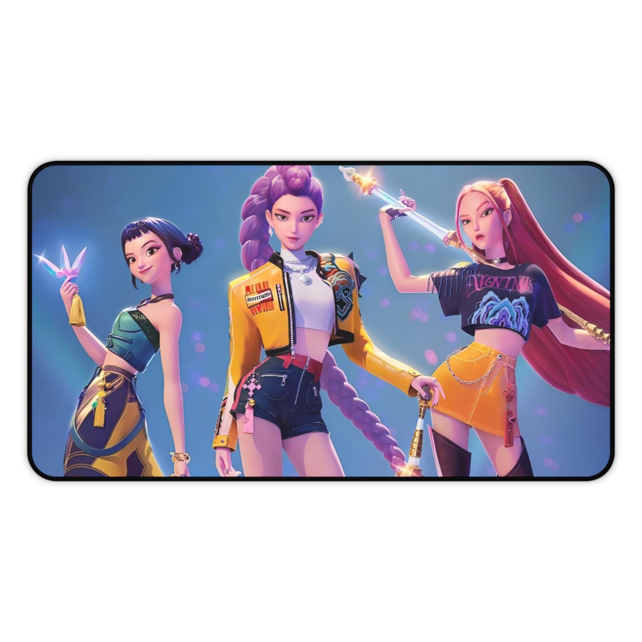 KPOP Demon Hunter Desk Mat, Gaming Mouse Pad, Workspace Accessory, Eco-Friendly Gift for Nature Lovers