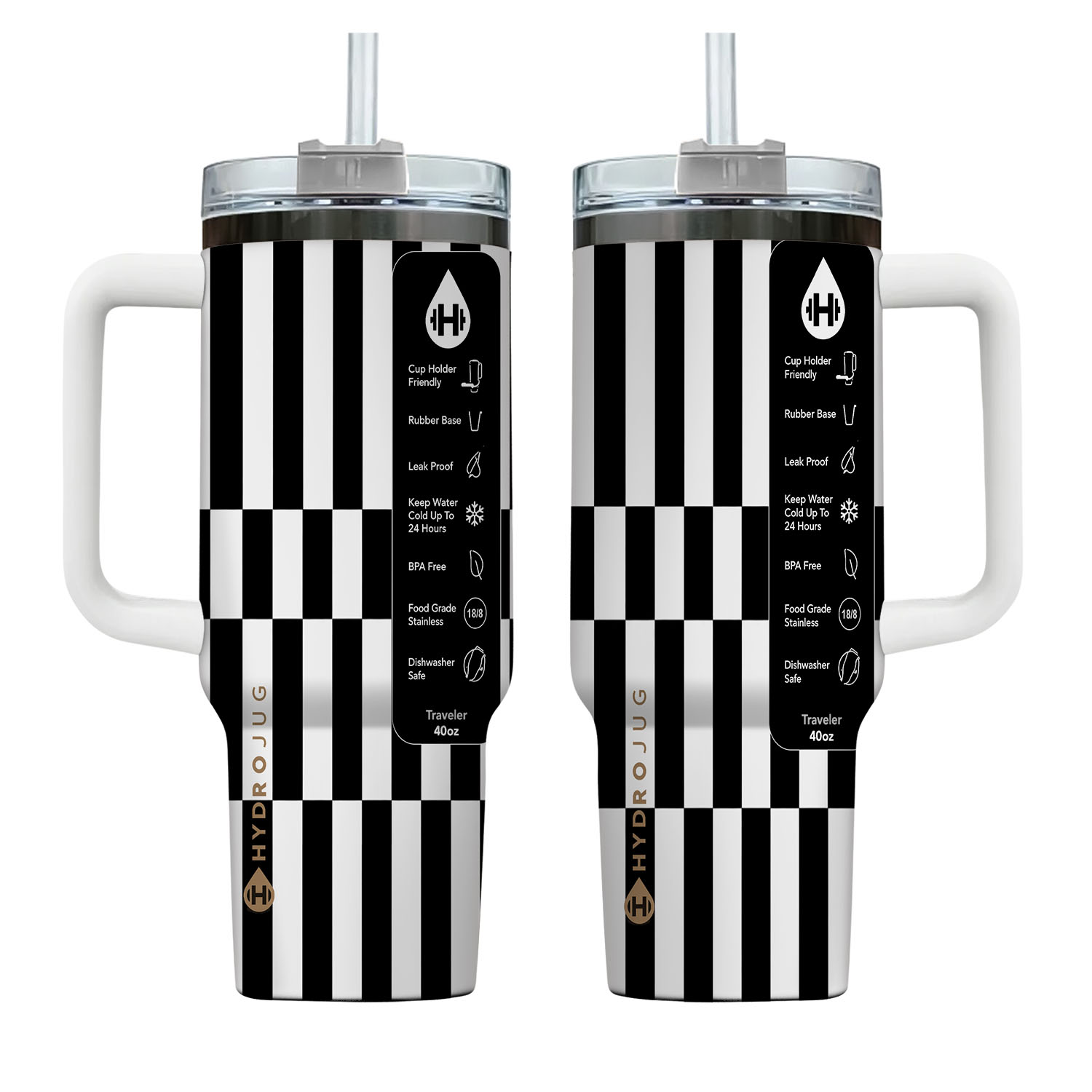 40oz Traveler Tumbler With Handle – Black -2026 Gift