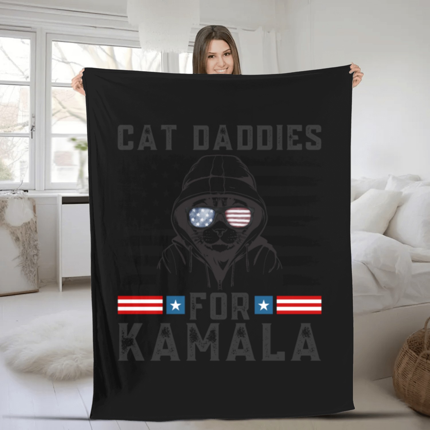 Cat daddies for kamala Harris 2024 Fleece Blankets