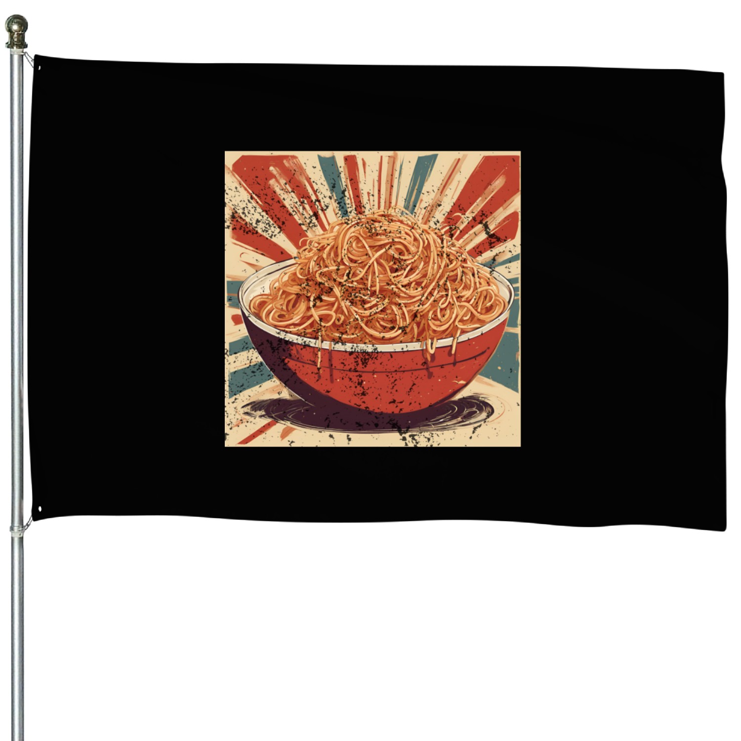 Distressed spaghetti House Flags