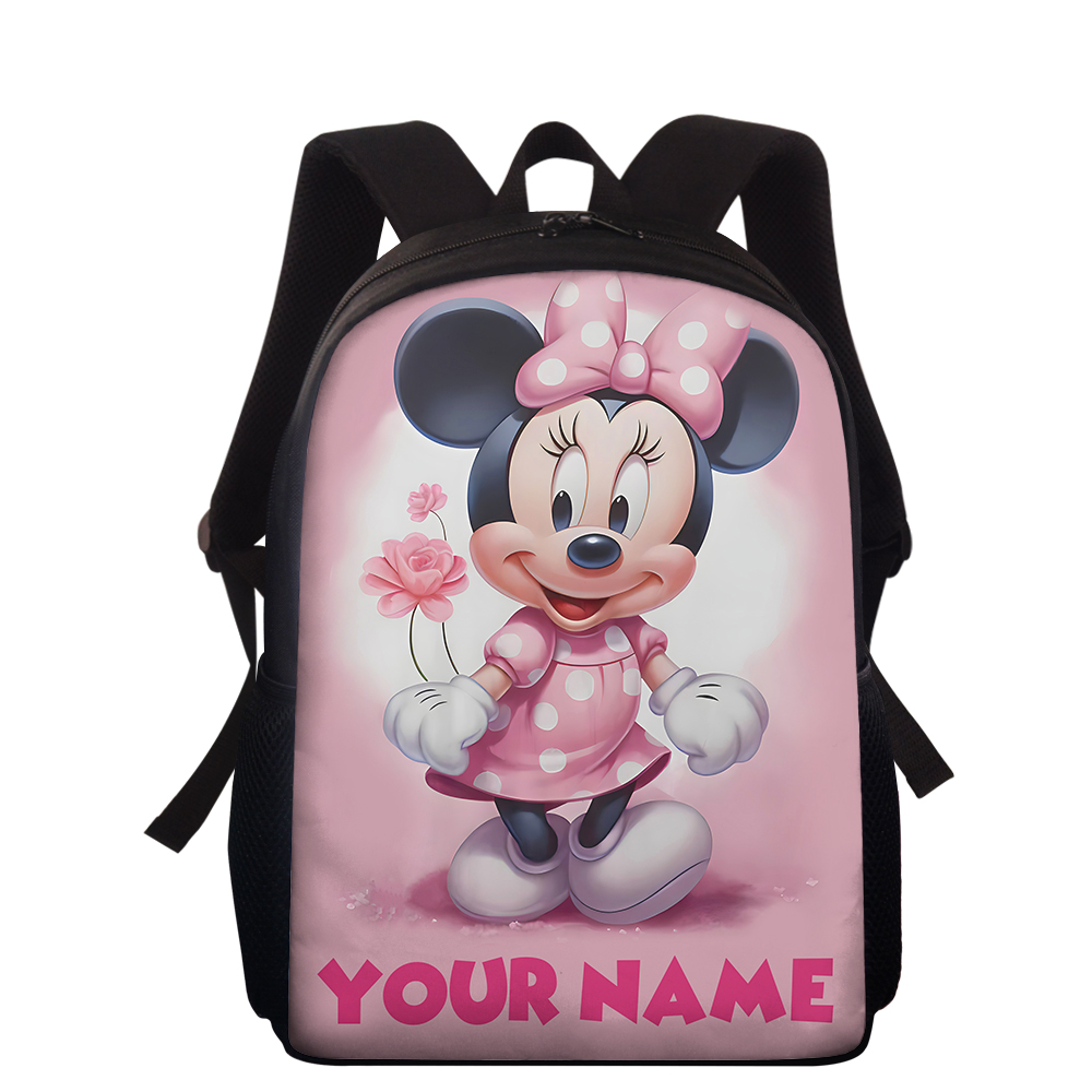 Personalized Mouse With Pink Bow Backpack, Custom Name Famous Mouse Backpack, Magic Kingdom, Cute Mouse Backpack, Back To School Gift