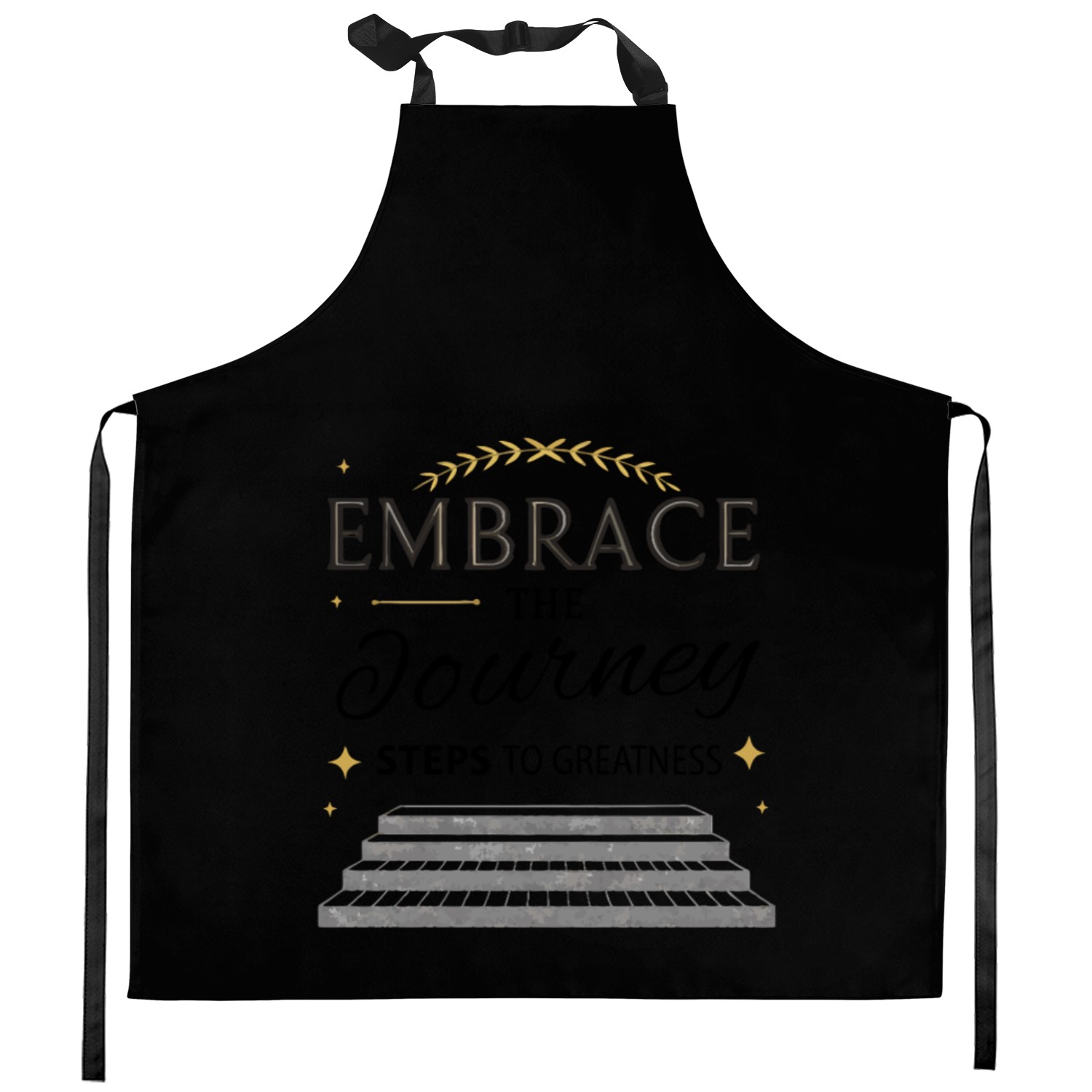 Embrace the Journey: Steps to Greatness Kitchen Aprons