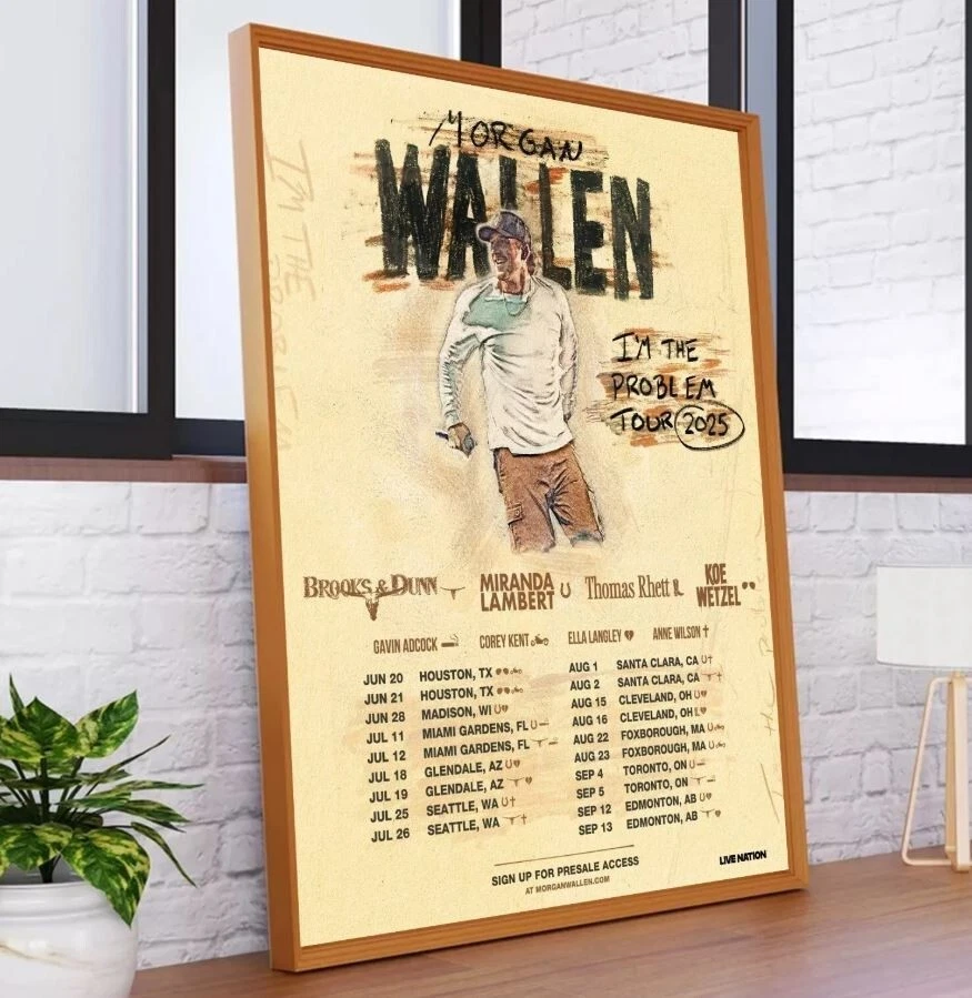 Wallen Western I'm The Problem Tour 2025 Premium Matte Vertical Poster
