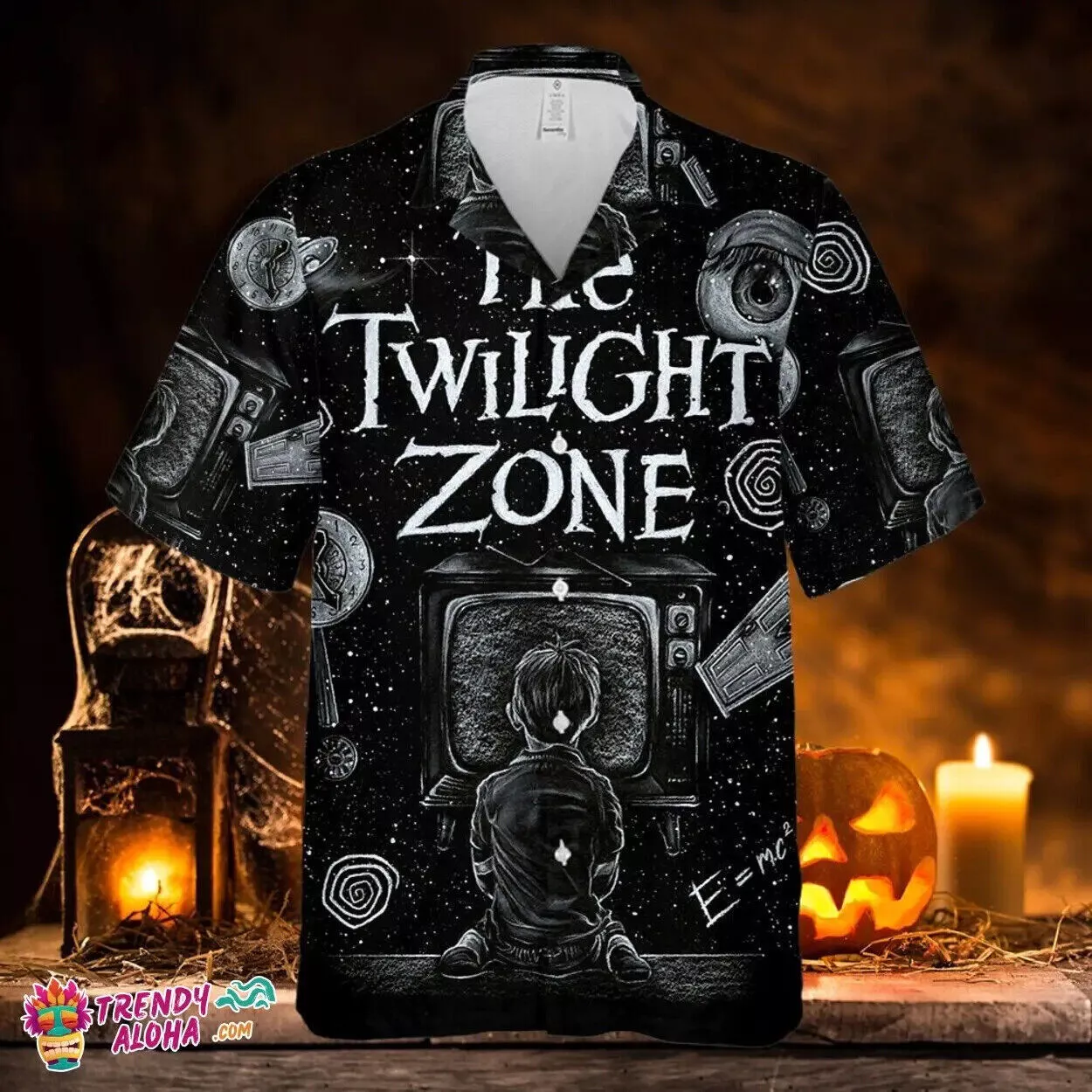 Twilight Zone Halloween Scene Hawaiian Shirt