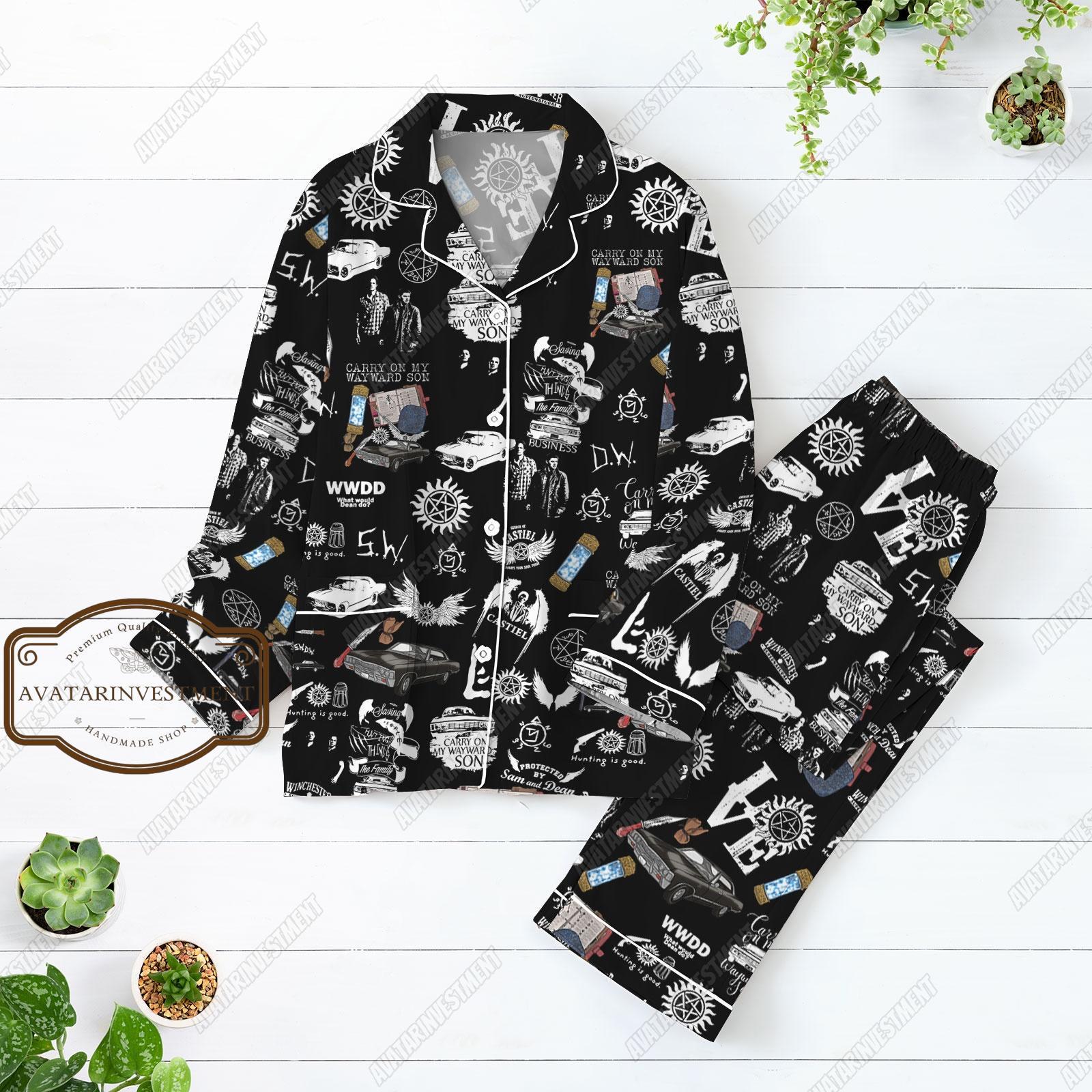 Supernatural Pajamas Set, Supernatural Shirt, Supernatural Pajamas, Supernatural Gift, Winchesters Brother Pajamas, Pajama Set Women