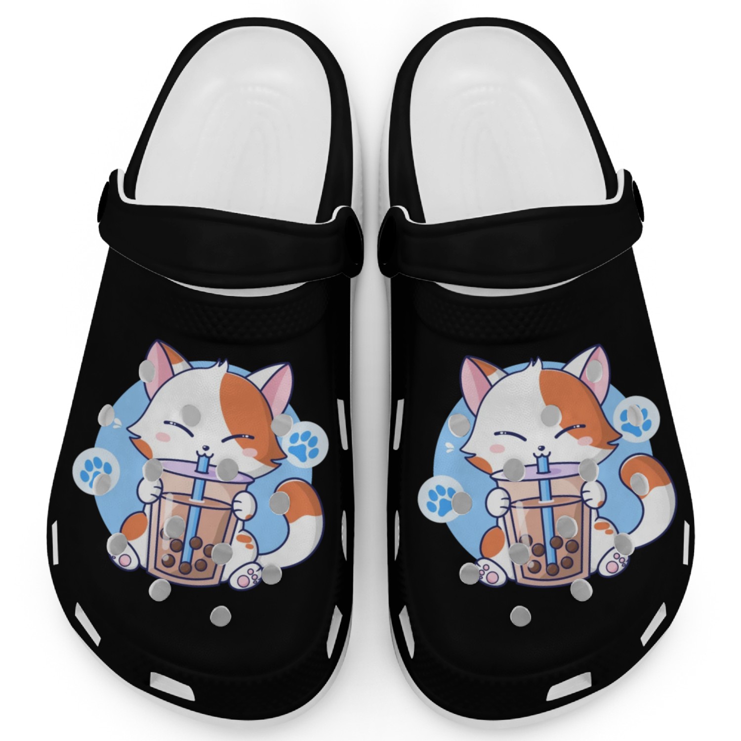 Cat Boba Tea Bubble Tea Kawaii Anime Japanese Neko Clogs