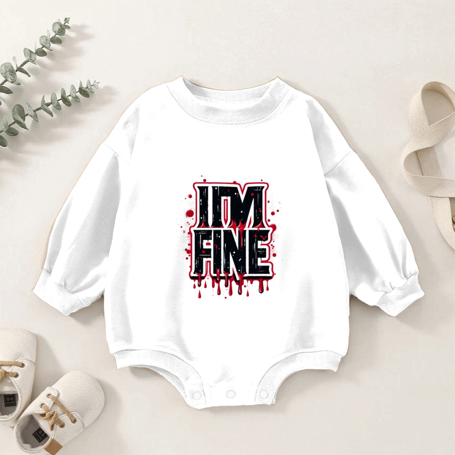 i'm fine Baby Romper Sweatshirts