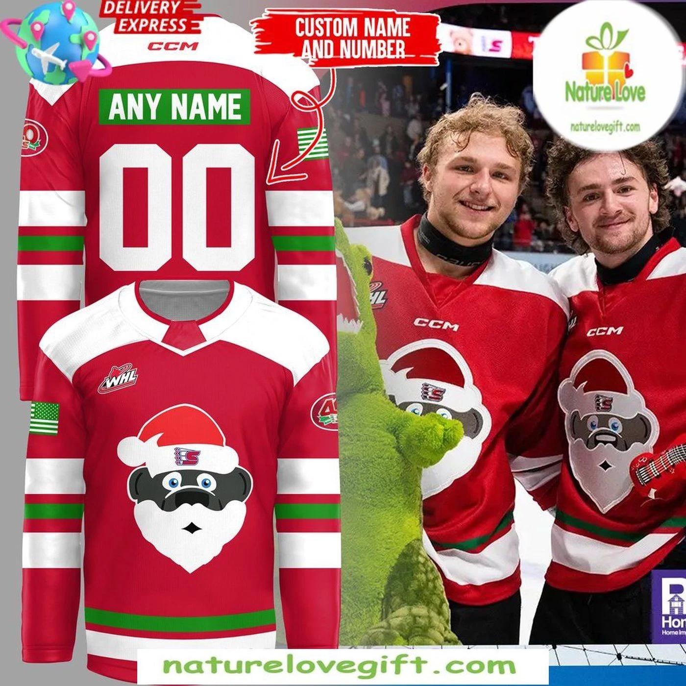 Personalized Spokane Chiefs 2025 Christmas Hockey Shirt Men's Fan Gear Gift