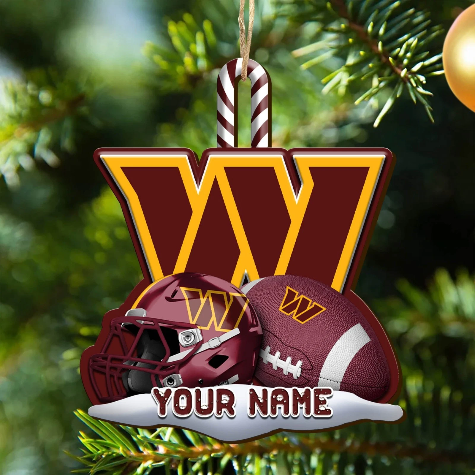 Personalized Washington Team Commanders Sport Christmas Ornament, For Gift Fan