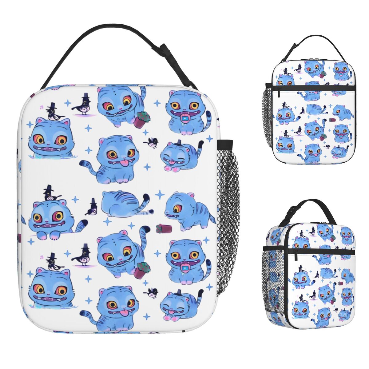 Kpop Demon Hunter Lunch Bag Derpy the Tiger And Bird Retro Lunch Box School Thermal Tote Handbags For Adult Design Cooler Bag