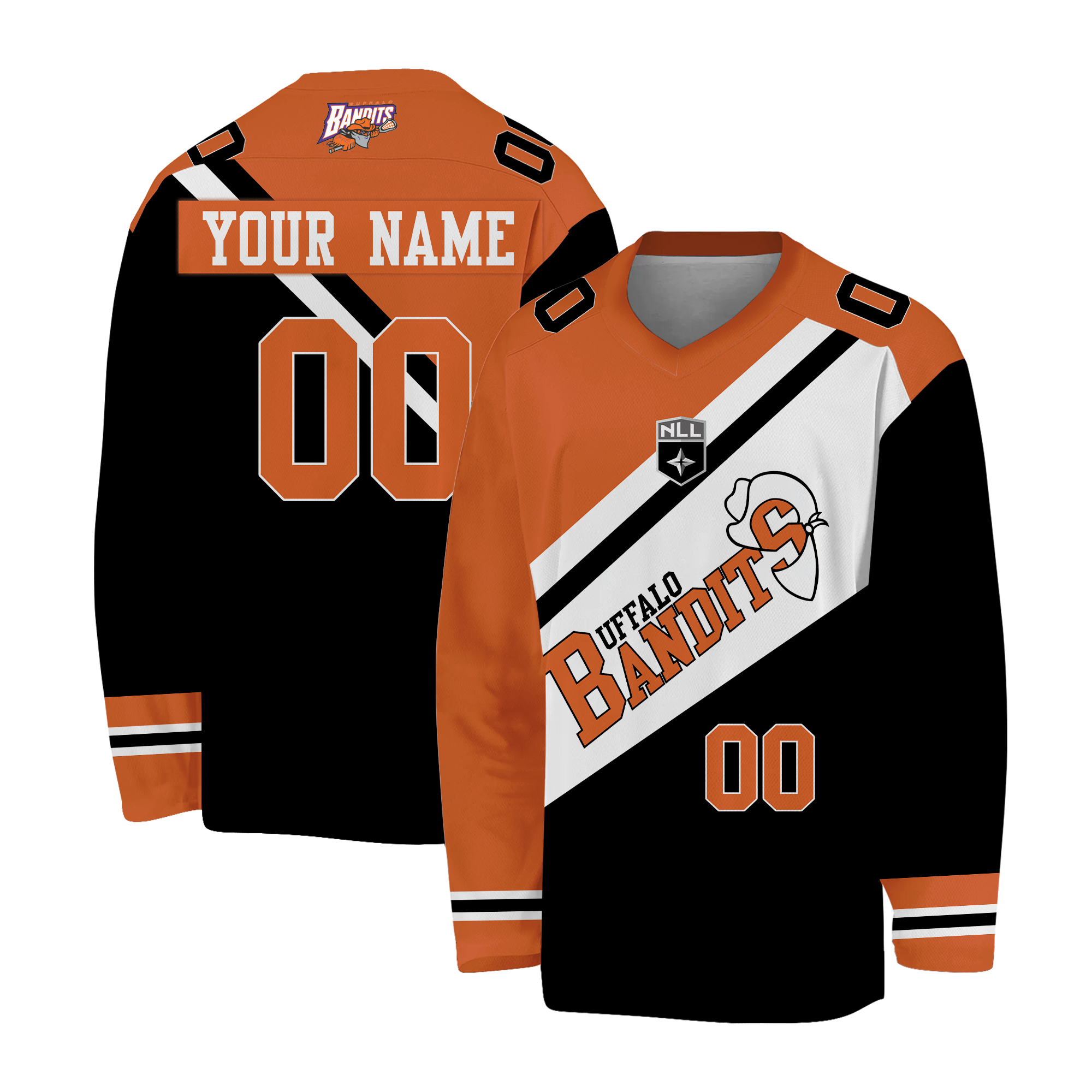 Buffalo Bandit New Uniform 2024-2025 V-Neck Hockey Jersey Personalized