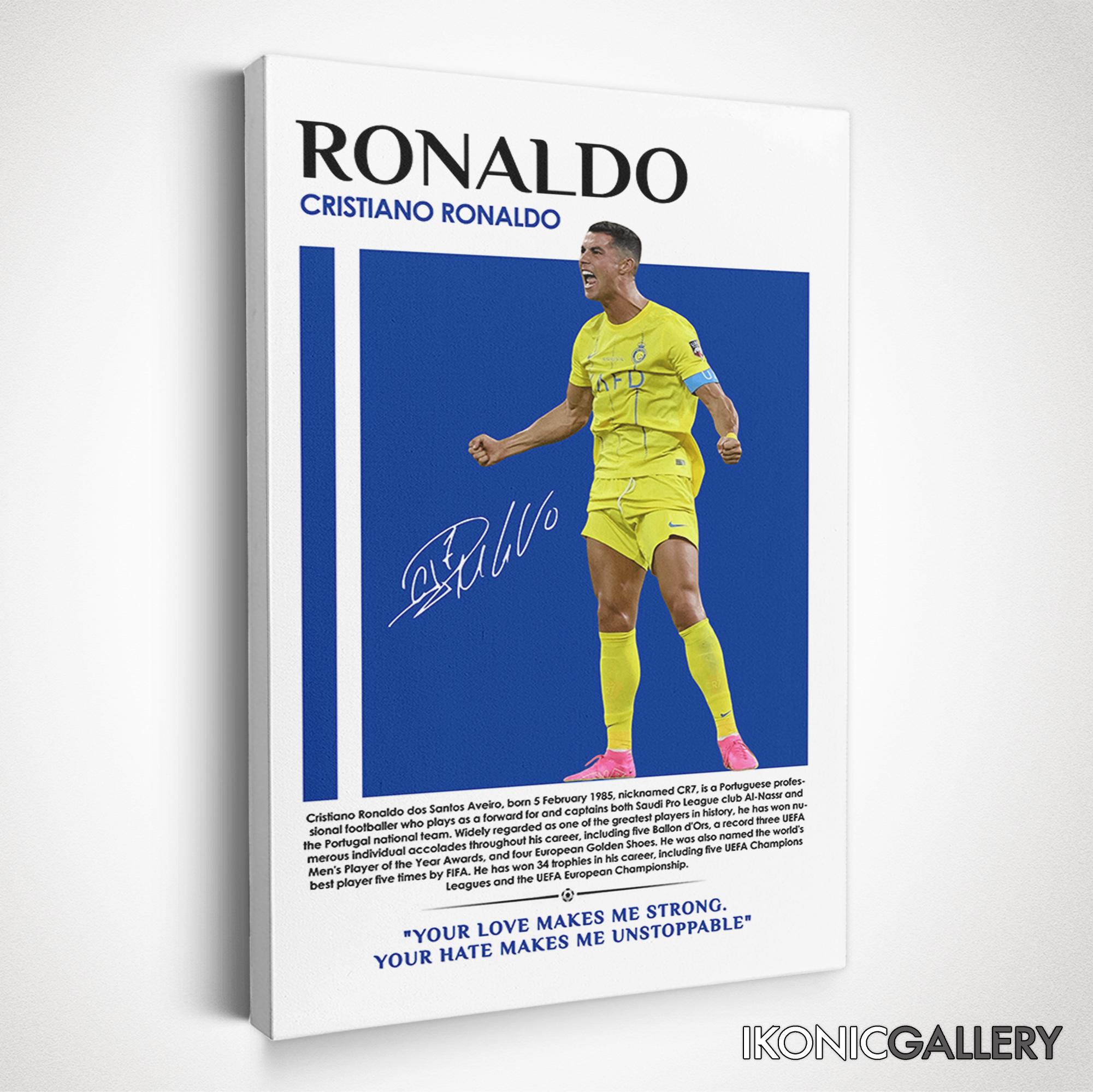 Cristiano Ronaldo Canvas Art Inspirational Soccer Quote