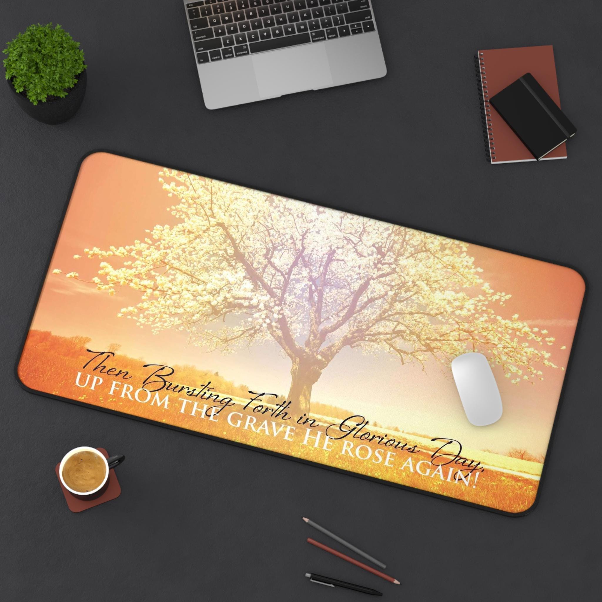 Bible Verse Mouse Pad with Uplifting Tree Design – Desk Mat for Home Office and Gift