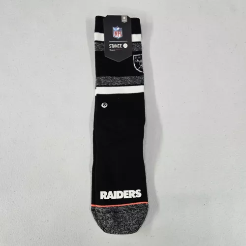 Oakland Raiders Women Socks Medium Black Stance Crew Socks football NWT