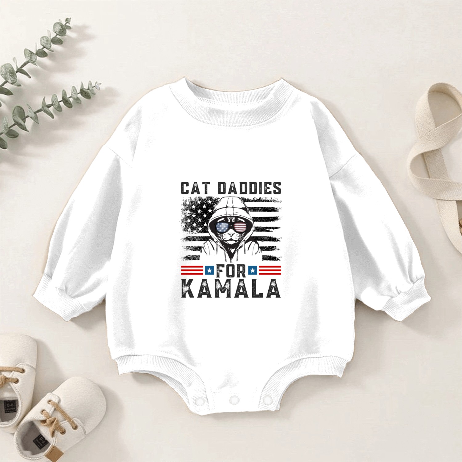 Cat daddies for kamala Harris 2024 Baby Romper Sweatshirts