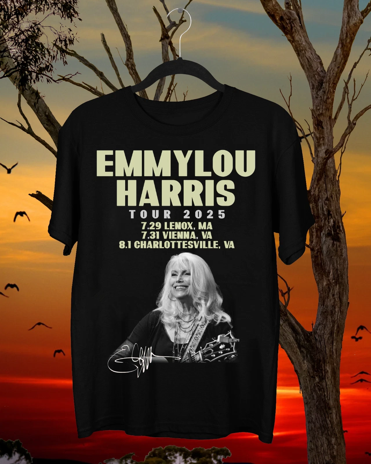 Emmylou Harris Tour 2025 Black T Shirt