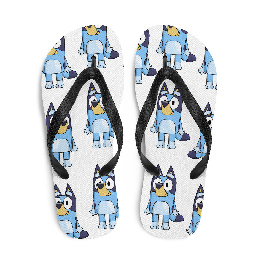 Blue Dog Cartoon Flip Flops, Outdoor slippers, Comfort Beach slippers, Pool shoes, Summer slippers, outside slippers, beachwear