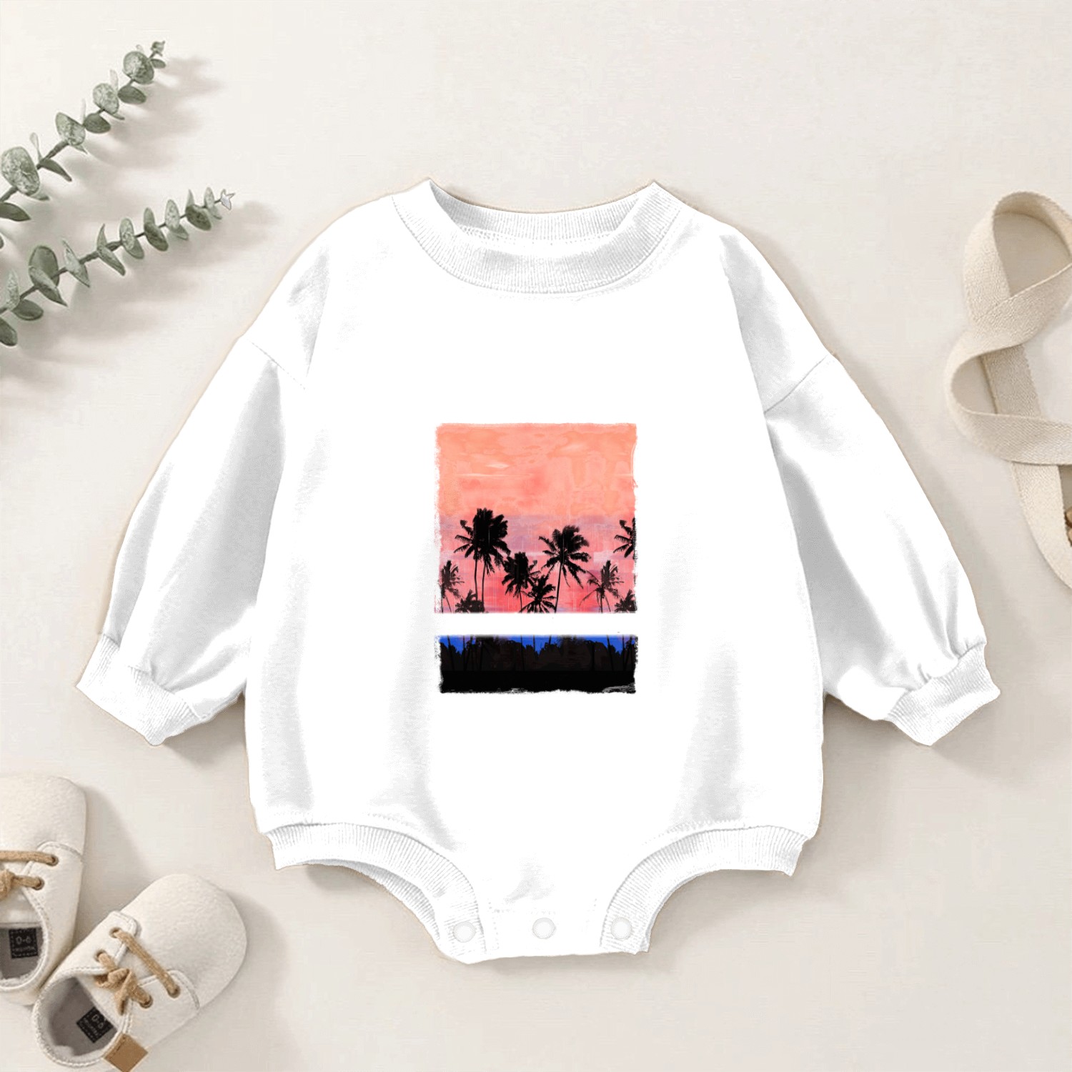 Saint Kitts Caribbean Vacation Souvenir Palm Tree Baby Romper Sweatshirts