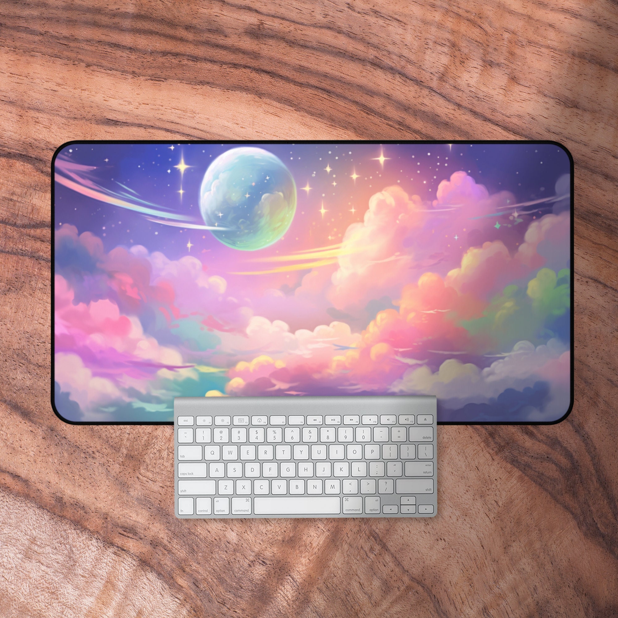 Kawaii Sky Desk Mat and Wall Paper Set