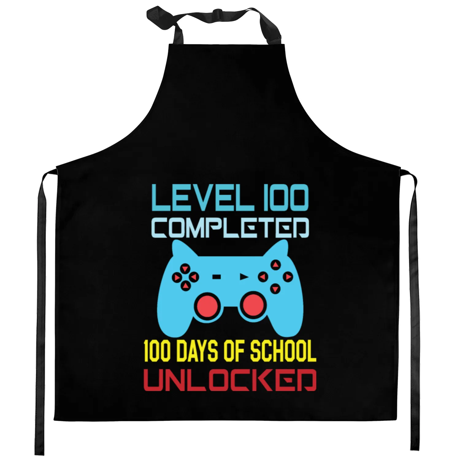 Level 100 completed 100 days of school unlocked Kitchen Aprons