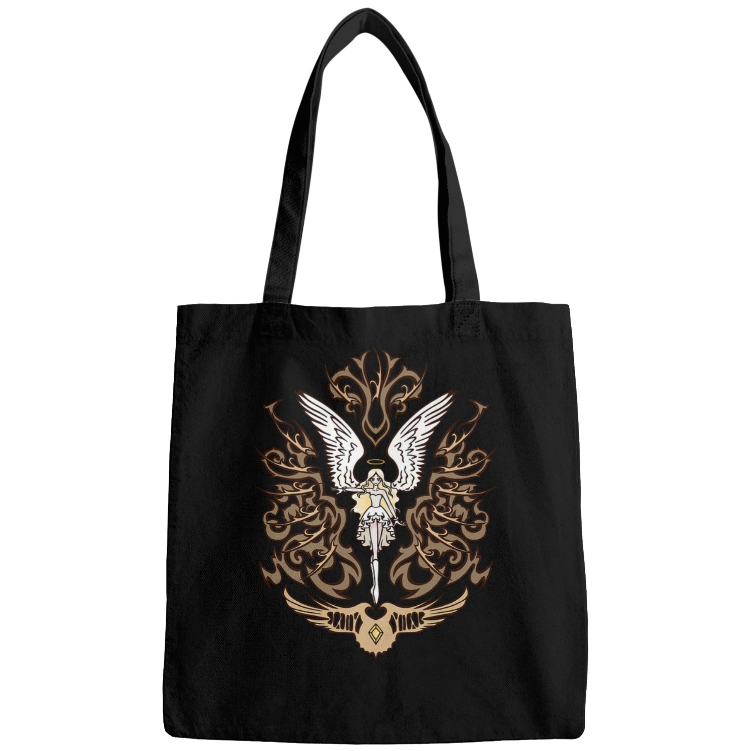 Archangel with Halo and Spread Wings Bags