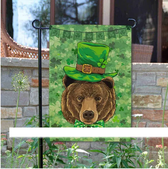 Grizzly Bear Patrick's Day Flag