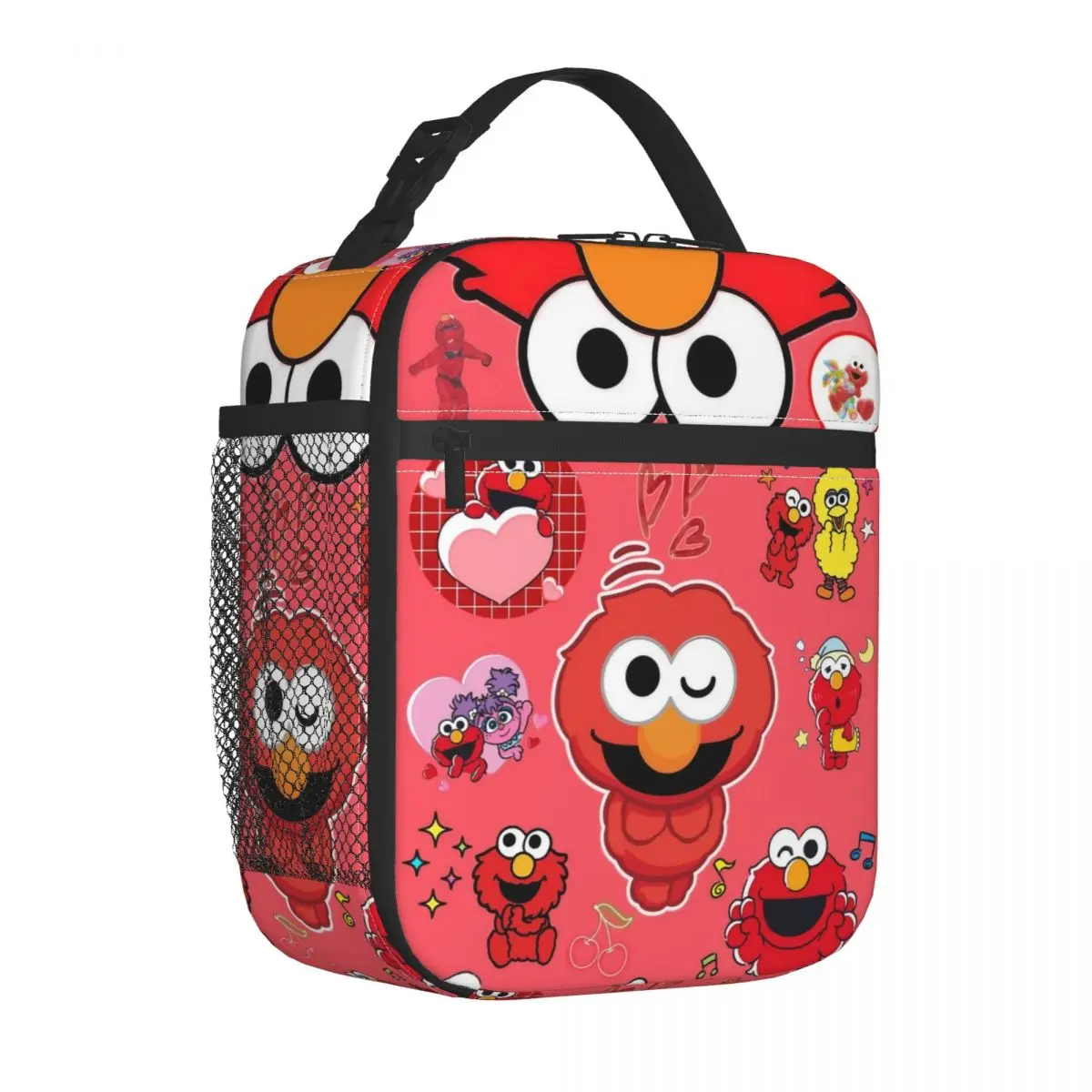 Cookies Monsters Elmo Thermal Insulated Lunch Bags for Picnic, Portable Bento Box Thermal Cooler Food Box