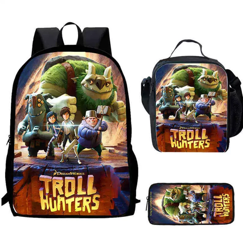 Trollhunters Tales of Arcadia Backpack Set with Lunch Bag and Pencil Case