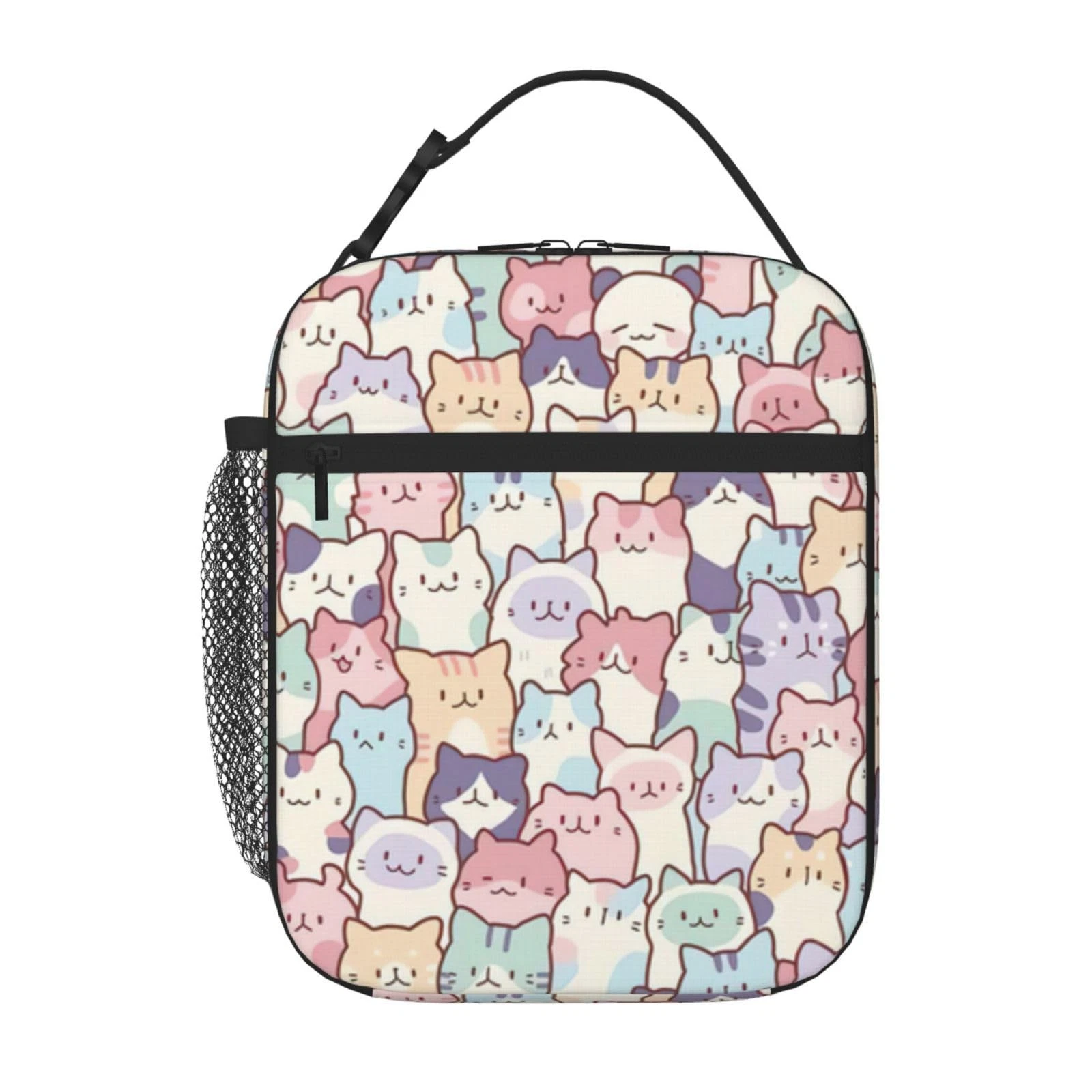 Cute Colorful Cats Lunch Bag for Kids Boys Girls