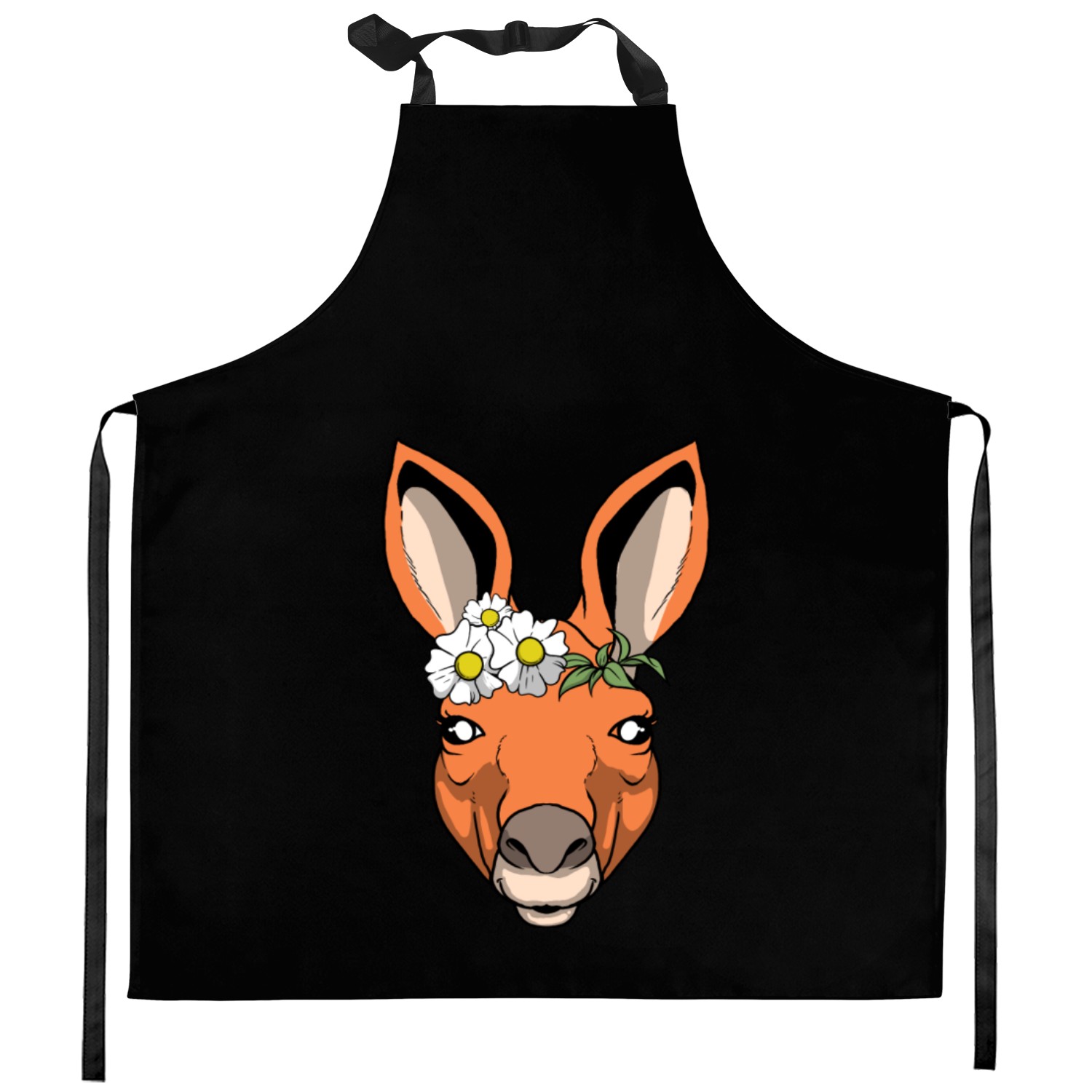 She is Kangoroo Kitchen Aprons