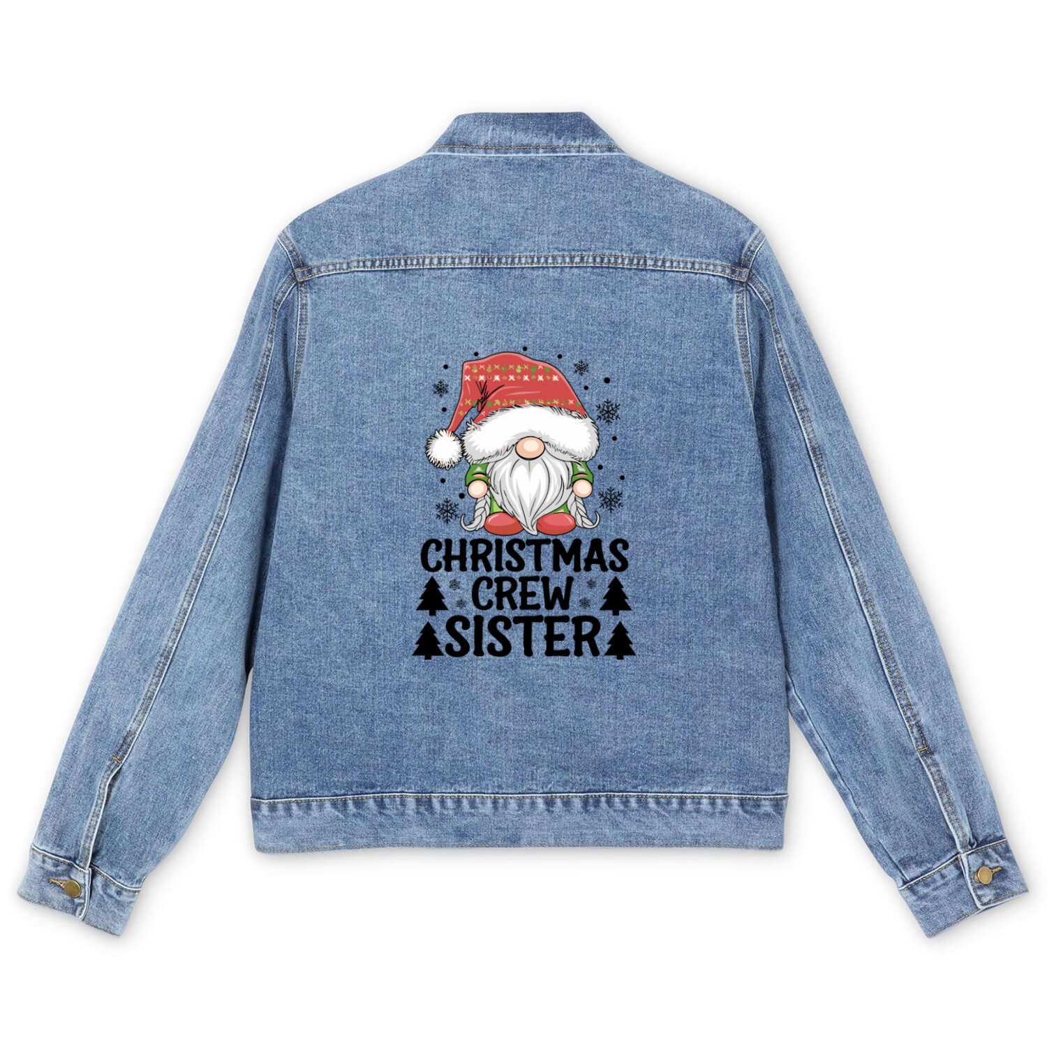 Christmas Crew Sister Gnome Men's Denim Jackets
