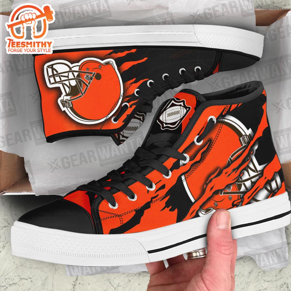 Cleveland Browns High Top Shoes For Fans