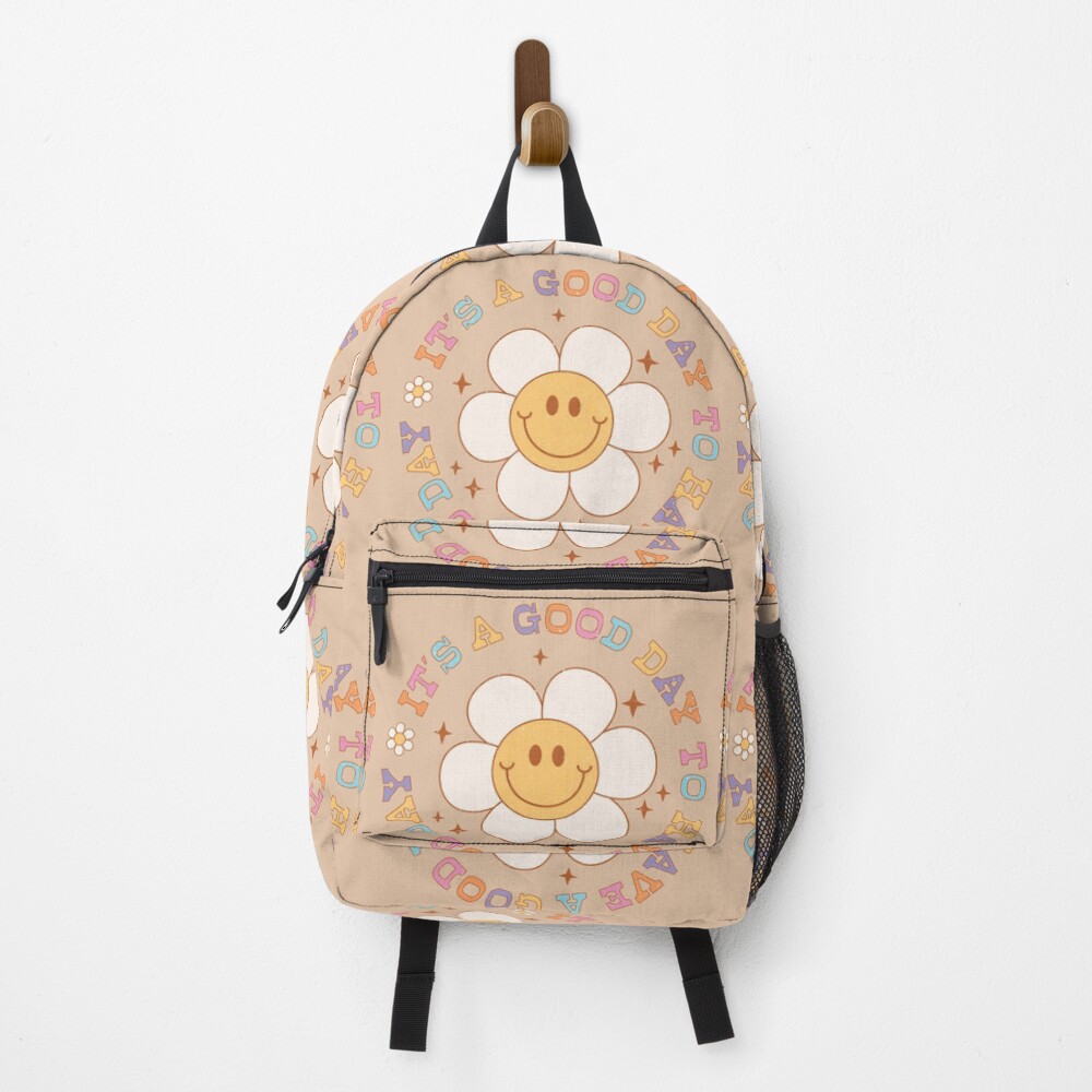 Retro shirt good day Good V smiley flower 70s Backpack