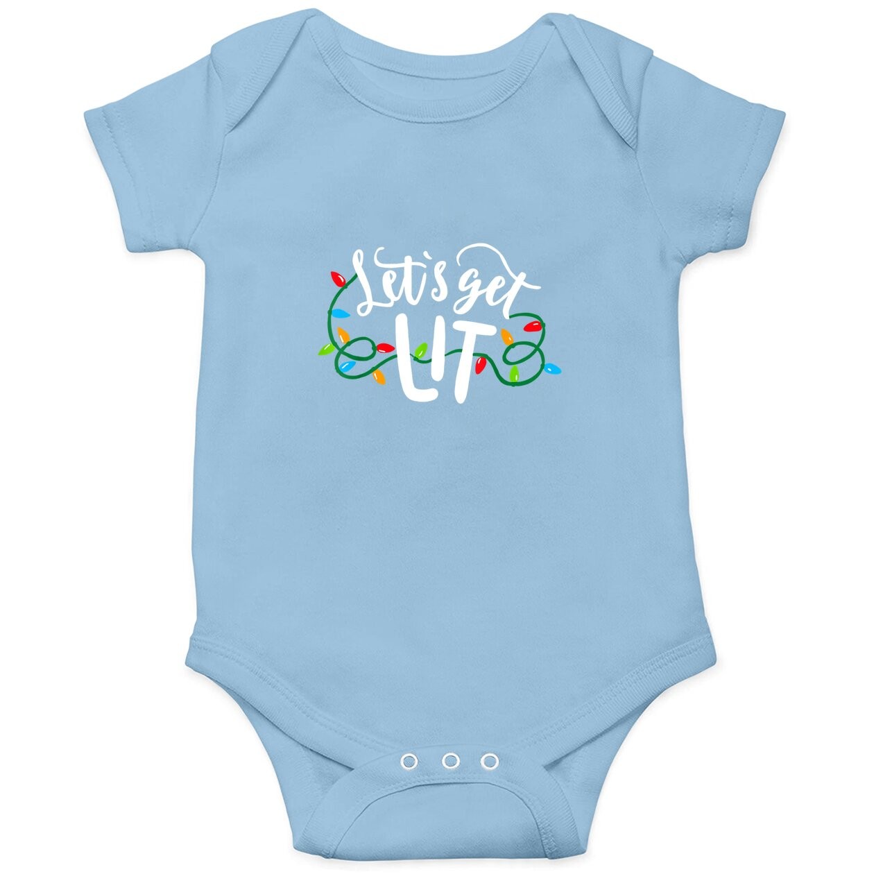 Christmas Funny Pajamas Let's Get Lit Christmas Baby Bodysuit