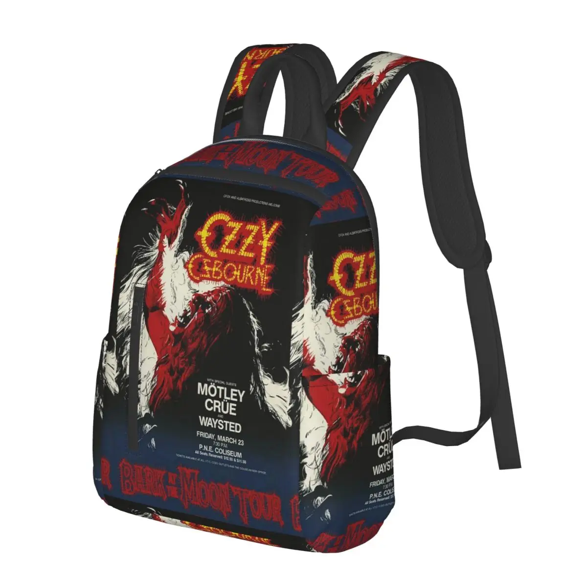 Ozzy Osbourne Merch Student Backpack School Bag Hiking Travel Daypack for Boys Girls Fashion Bookbag Shoulder Bags