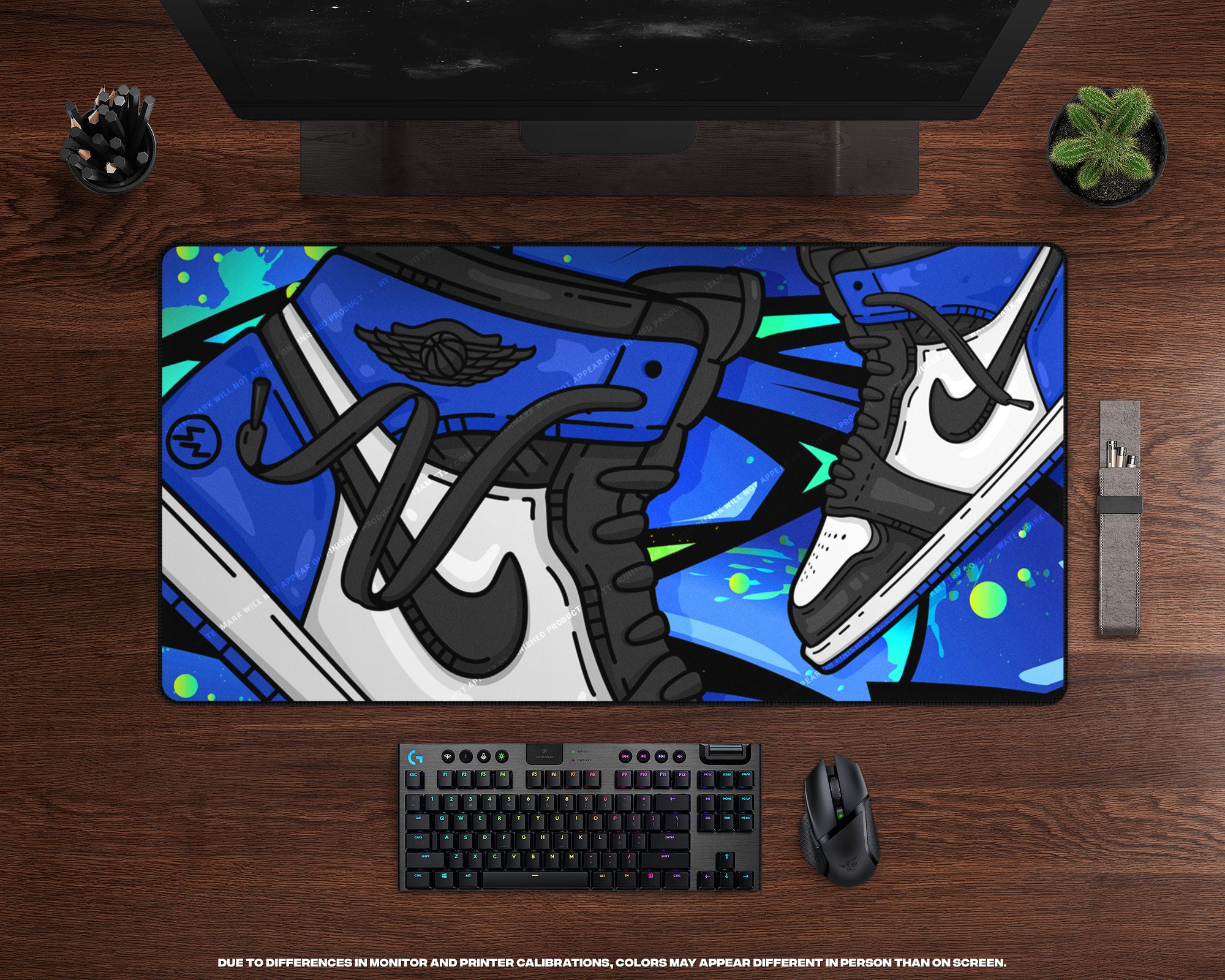 Graffiti Fragment Ones Desk Mat XL Gaming Mouse Pad, Large Gaming Mat, Mousepad XXL, Sneakerhead, Sneaker Decor, Desk Accessories