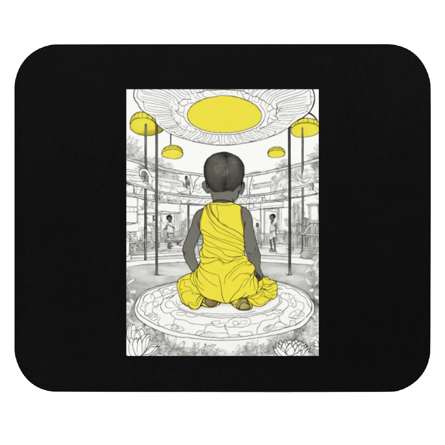 coloring book african children art Mouse Pads
