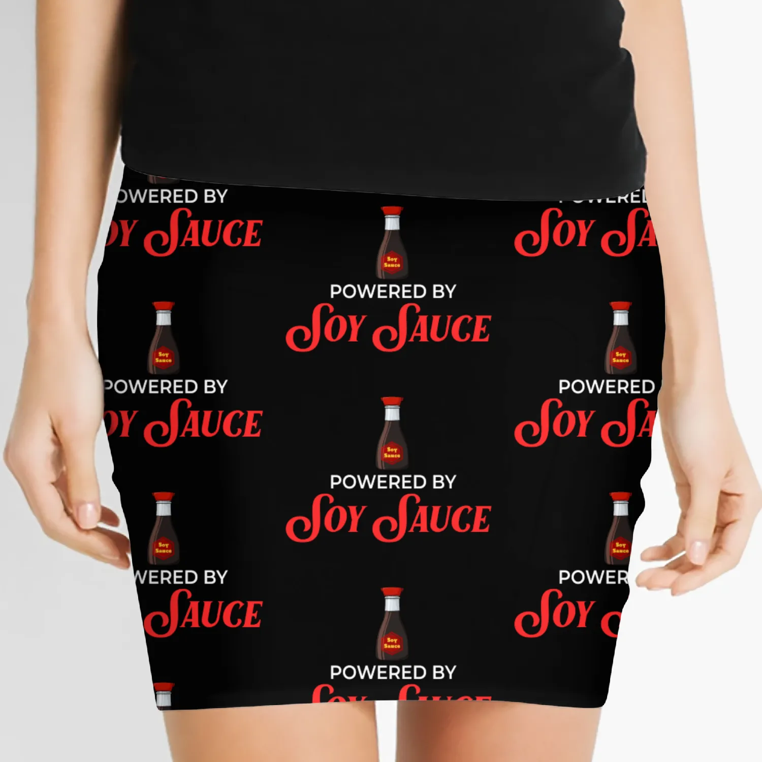 Soy Sauce Japanese Sushi Dark Ramen Noodles Bottle Women's Mini Skirts