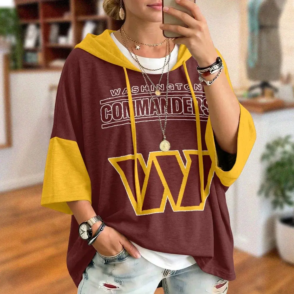 Washington Commanders Oversized Short Sleeve Hoodie