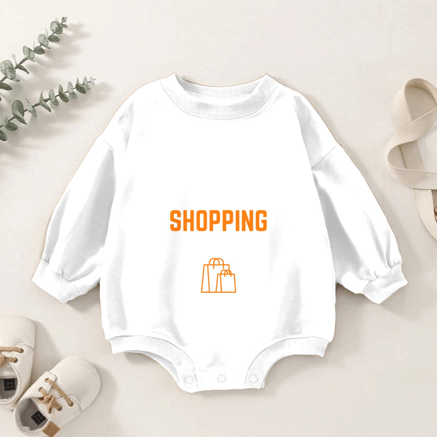 Eat Sleep Shopping Repeat Baby Romper Sweatshirts