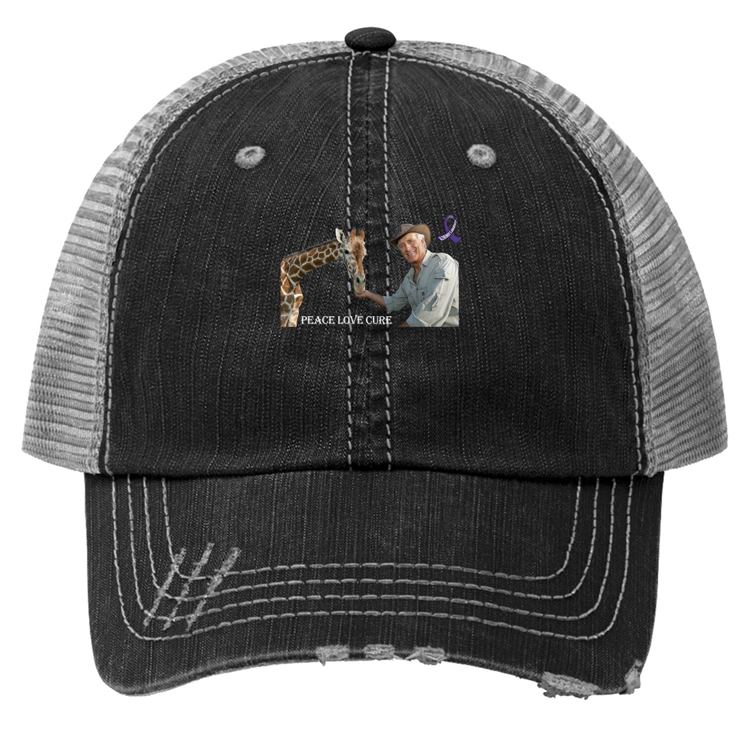Jack Hanna With Cute Giraffe Trucker Hat