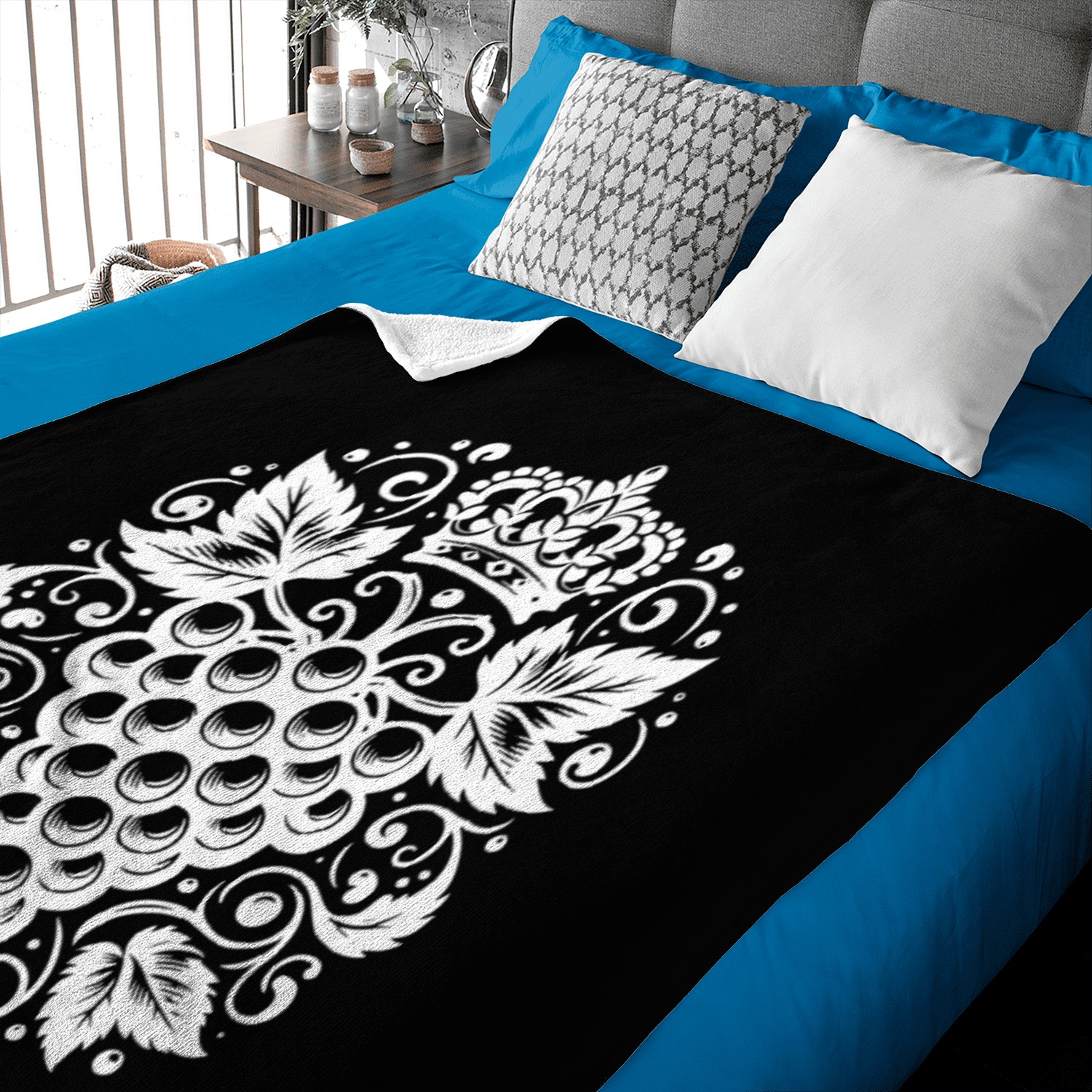 Grapes With Elegance And Crown In Decorative Style Baby Blankets