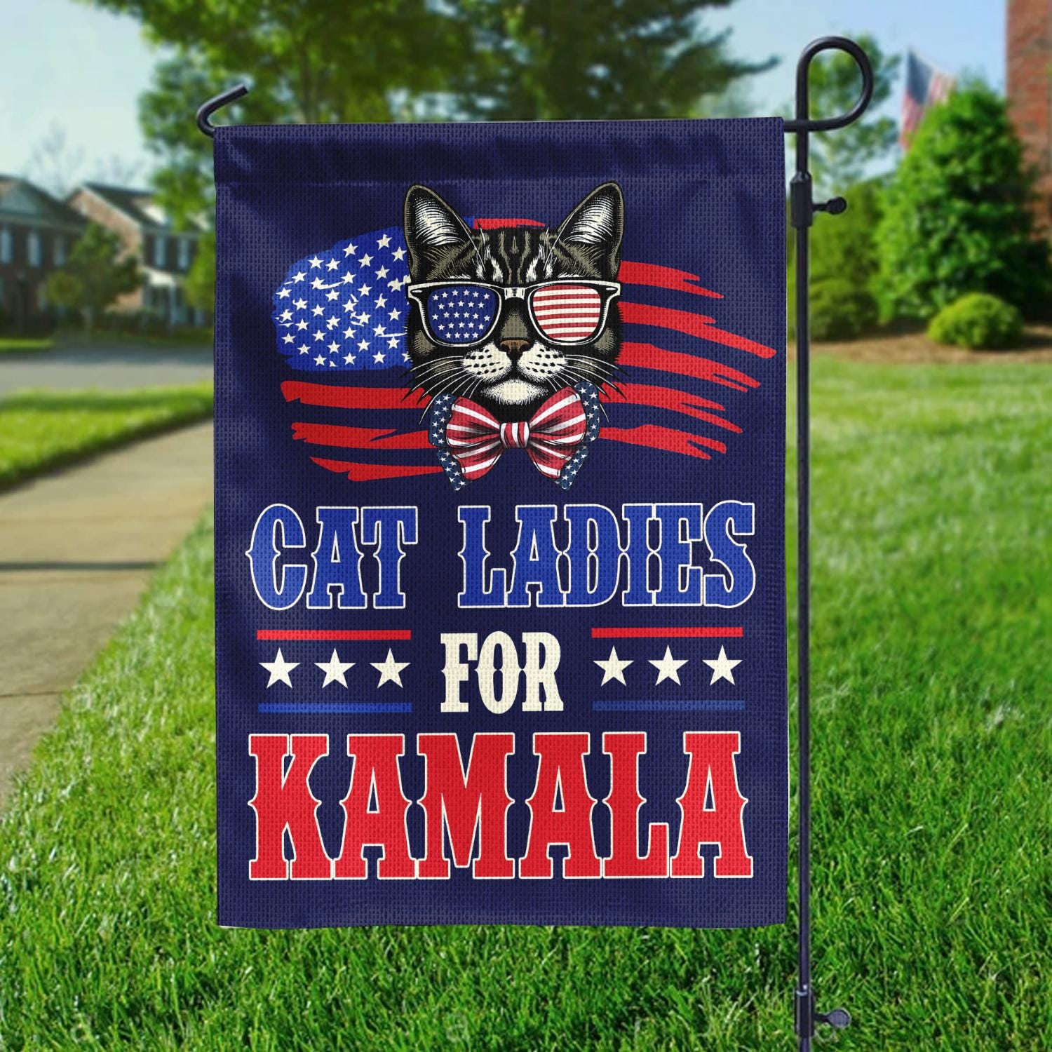 Cat Ladies For Kamala US Garden Flag, President Kamala Campaign Flag