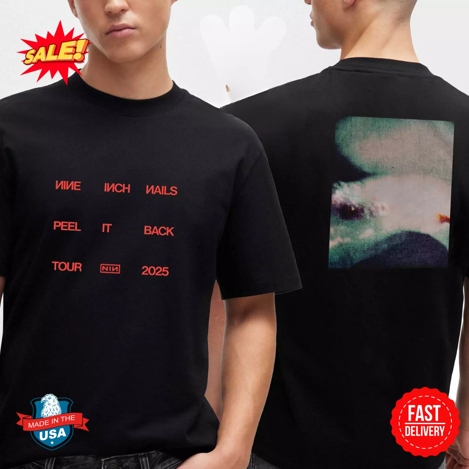 Nine Inch Nails Peel It Back Tour 2025 Two Sided T Shirt