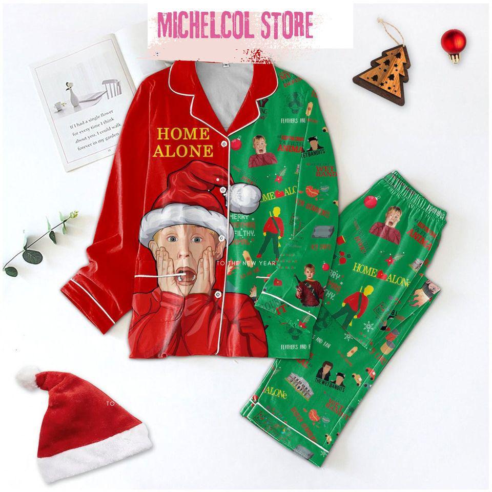 Christmas Home Alone Pajamas, Home Alone Pajamas Set,Set Of Pajamas Christmas Pajamas Set, Christmas Movie Pajamas