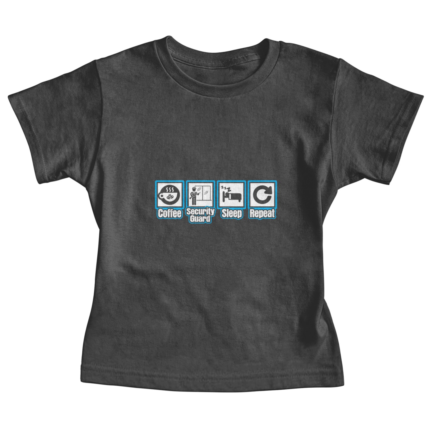 Coffee Security Guard Sleep Repeat Baby Tees