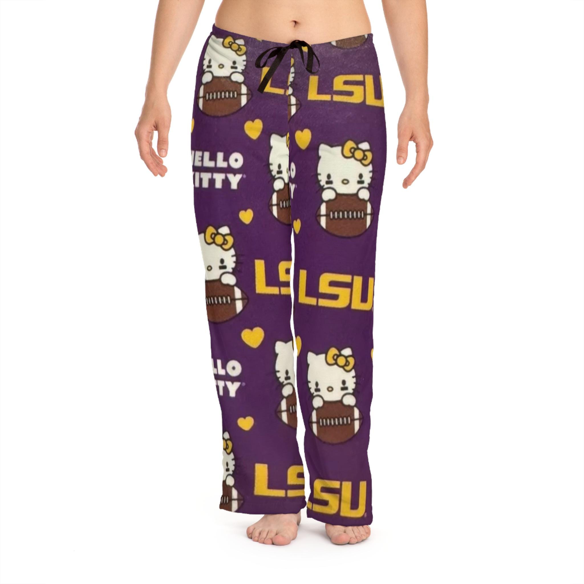 Retro LSU College Football University Kitty Pajamas Pants | Women's Sleepwear