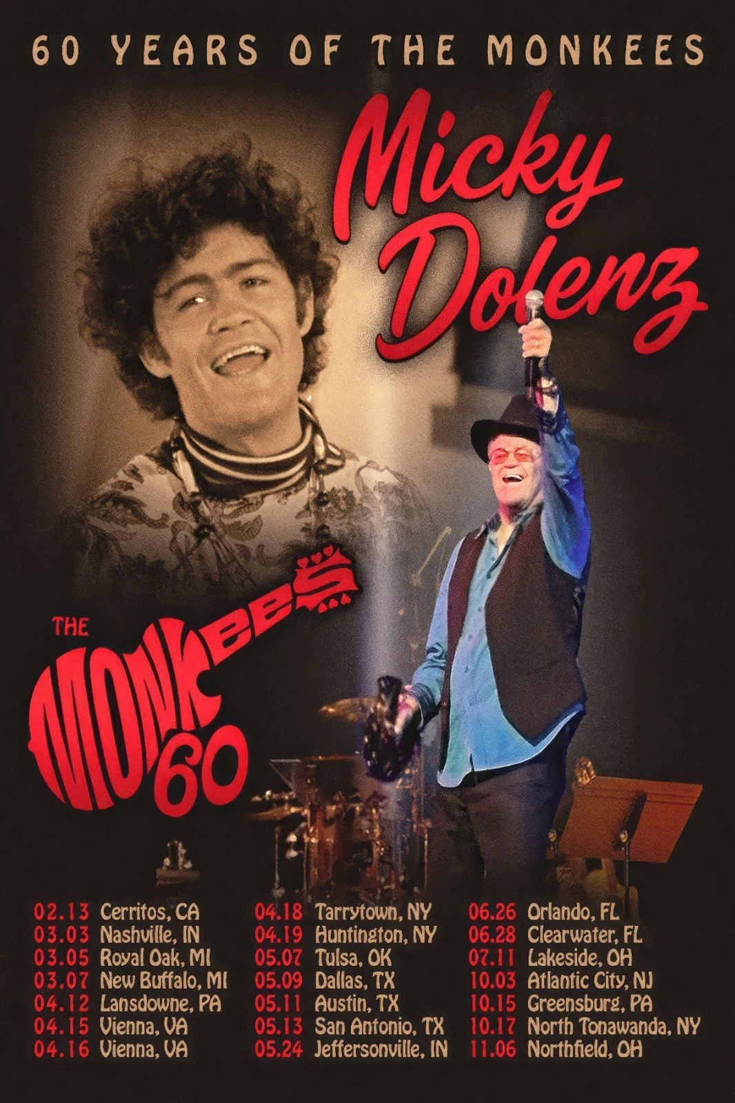 Micky Dolenz - 60 Years of The Monkees Tour 2026 Poster