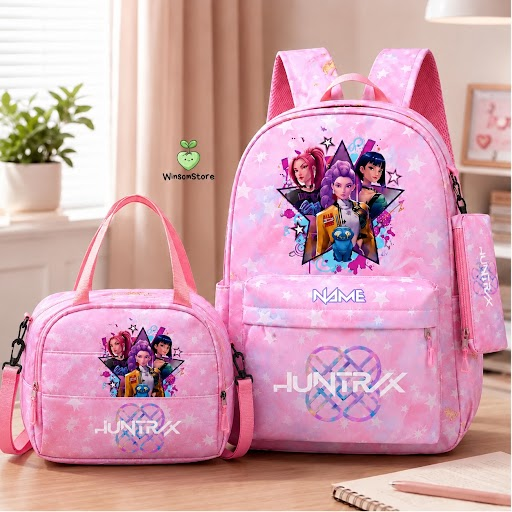 K-Pop Demon Hunters Backpack Set School Bag, Lunch Bag, Water Bottle & Pencil Case