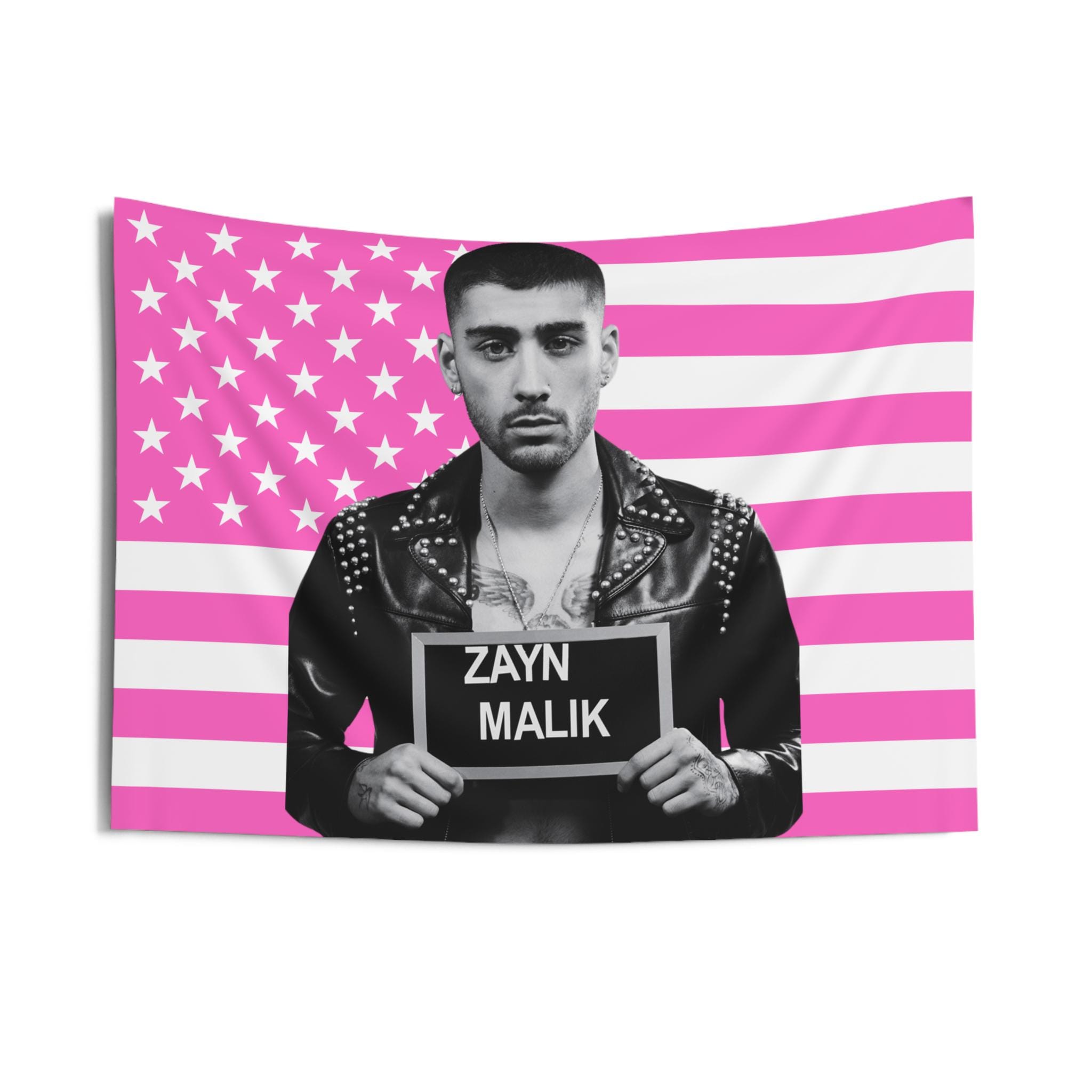 Zayn Malik Pink American Flag Wall Tapestry | Pop Star Decor